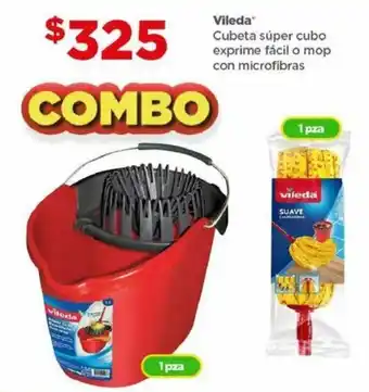 Bodega Aurrerá Vileda Cubeta súper cubo exprime fácil o mop con microfibras oferta