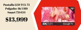 Elektra Pantalla LED TCL 75 Pulgadas 4K UHD Smart 75S454 oferta