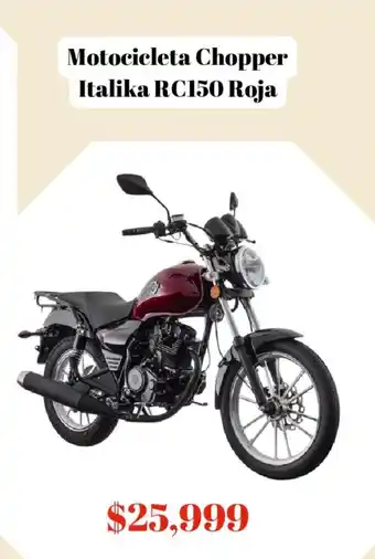 Elektra Motocicleta Chopper Italika RC150 Roja oferta