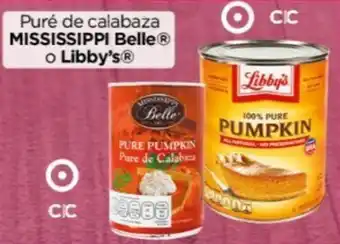Chedraui Puré de calabaza MISSISSIPPI Belle o Libby's oferta