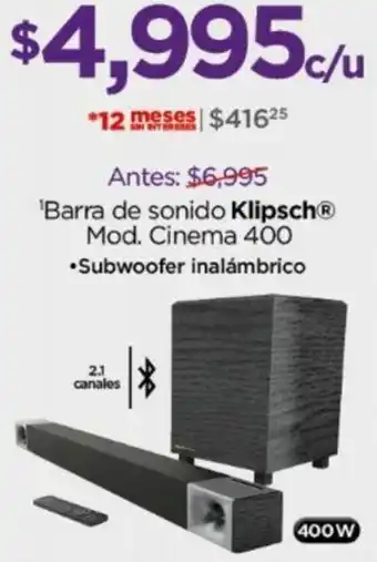Chedraui Barra de sonido Klipsch oferta