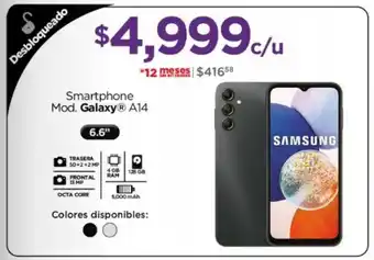 Chedraui Smartphone Mod. Galaxy A14 oferta