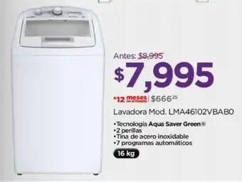 Chedraui mabe Lavadora Mod. LMA46102VBABO oferta