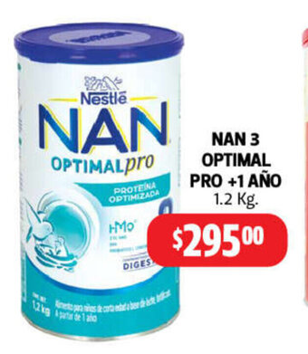 Farmacias Guadalajara Nan 3 Optimal Pro +1 Año 1.2kg oferta
