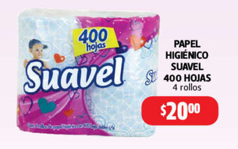 Farmacias Guadalajara Papel Higienico Suavel 400 Hojas 4 rollos oferta