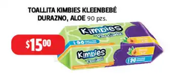 Farmacias Guadalajara Toallita Kimbies Kleenbebe Durazno, Aloe 90 pzs oferta