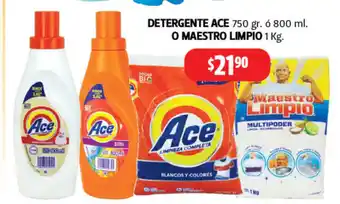 Farmacias Guadalajara Detergente Ace 750 gr o 800ml O Maestro Limpio 1kg oferta
