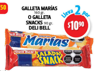 Farmacias Guadalajara Galleta Marias 160 gr O Galleta Snacks 90 gr Deli Bell oferta