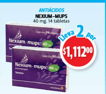 Farmacias Guadalajara Antiacidos Nexium-Mups 40mg 14 tabletas oferta