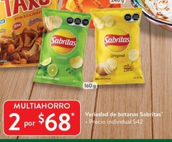 Walmart Variedad De Botanas Sabritas oferta