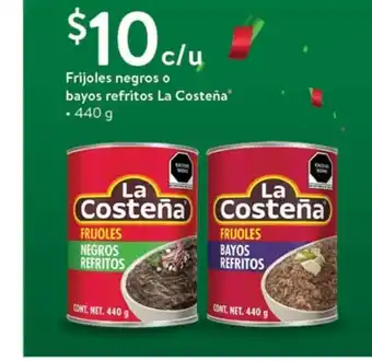 Walmart Frijoles Negros o Bayos Refritos La Costeña 440g oferta