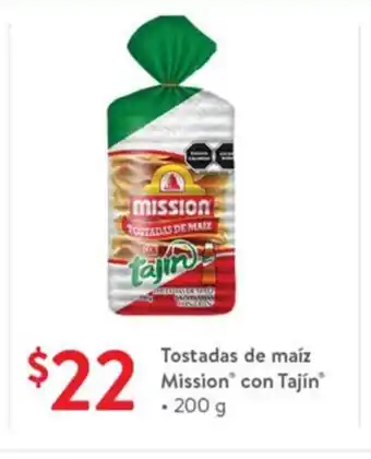 Walmart Tostadas de Maiz Mission con Tajin 200g oferta