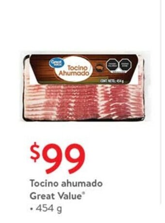 Tocino Ahumado Great Value 454g