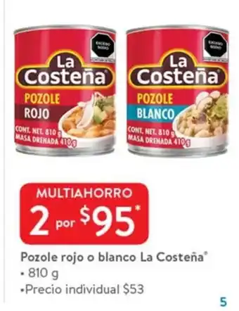 Walmart Pozole rojo o blanco La Costeña 810g oferta