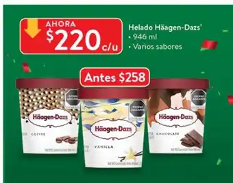 Walmart Helado Haagen-Dazs 946ml oferta