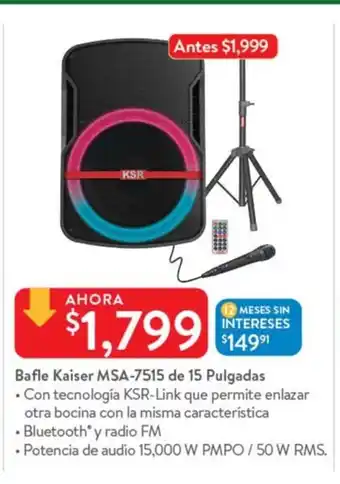 Bafle Kaiser MSA-7515 de 15 Pulgadas