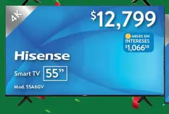 Walmart Hisense Smart TV 55" - Mod.55A6GV oferta