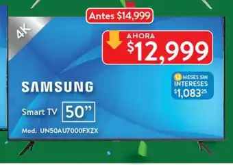 Walmart Samsung Smart TV 50" - Mod. UN50AU7000FXZX oferta