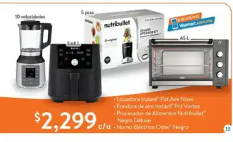 Walmart Licuadora Instant Pot Ace Nova / Freidora de Aire Instant Pot Vortex / Procesador de Alimentos Nutribullet Negro Deluxe oferta