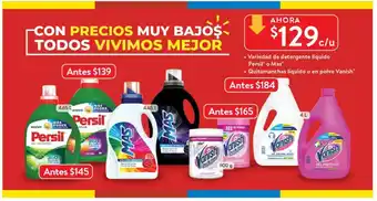 Walmart Variedad de detergente liquido Persil o Mas / Quitamanchas Liquido o en Vanish oferta