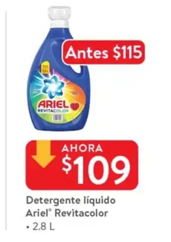 Walmart Detergente Liquido Ariel Revitacolor 2.8L oferta