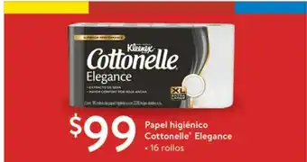 Walmart Papel Higienico Cottonelle Elegance 16 rollos oferta