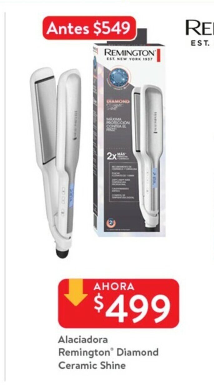 Alaciadora Remington Diamond Ceramic Shine oferta en Walmart