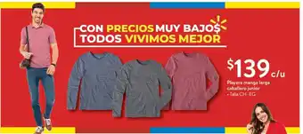 Playera manga Larga caballero junior