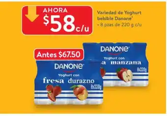 Walmart Variedad de Yoghurt Bebible Danone oferta