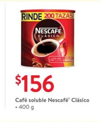 Walmart Cafe Soluble Nescafe Clasico 400g oferta