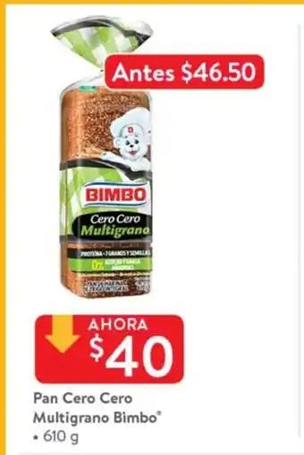 Walmart Pan Cero Cero Multigrano Bimbo 610g oferta