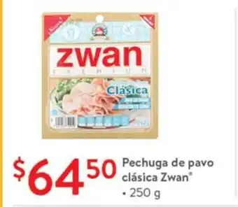 Walmart Pechuga de Pavo Classica Zwan 250g oferta
