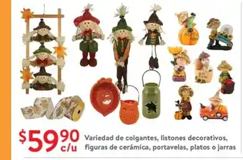 Walmart Variedad de colgantes, listones decorativos, figuras de ceramica, portavelas, platos o jarras oferta