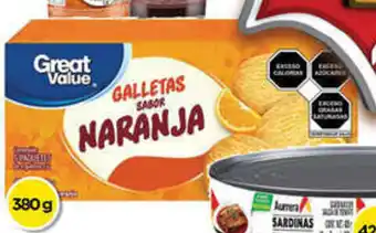 Bodega Aurrerá Great Value Galletas Sabor Naranja 380g oferta