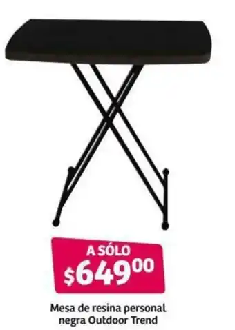 Soriana Híper Mesa de Resina Personal Negra Outdoor Trend oferta
