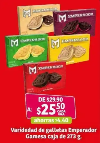Soriana Híper Varidedad de Galletas Emperador Gamesa caja de 273g oferta