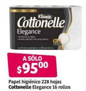 Soriana Híper Papel Higiénico 228 hojas Cottonelle Elegance 16 rollos oferta