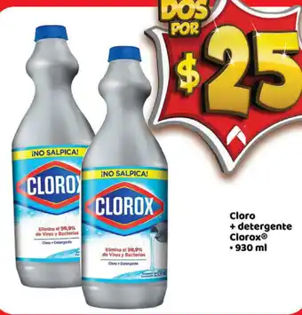 Bodega Aurrerá Cloro + Detergetne Clorox 930ml oferta