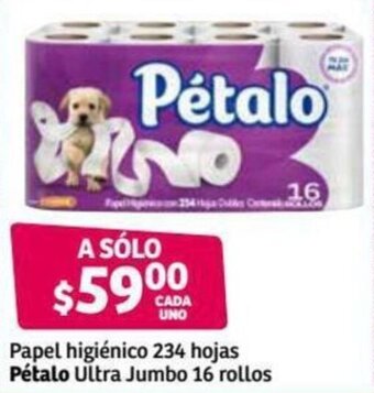 Soriana Híper Papel Higiénico 234 hojas Pétalo Ultra Jumbo 16 rollos oferta