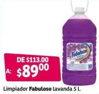 Soriana Híper Limpiador Fabuloso Lavanda 5L oferta