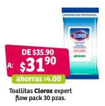 Soriana Híper Toallitas Clorox Expert Flow pack 30 pzas oferta