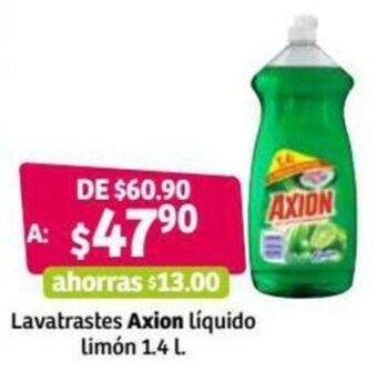 Soriana Híper Lavatrastes Axion Líquido Limón 1.4L oferta