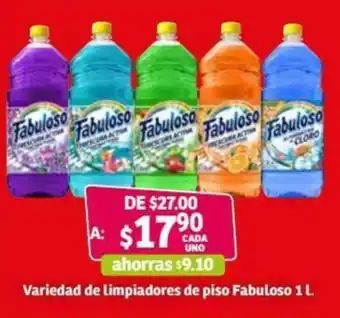 Soriana Híper Variedad de Limpiadores de Piso Fabuloso 1L oferta