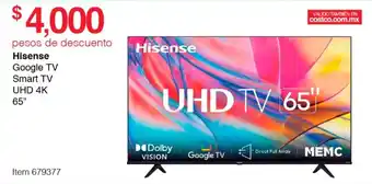 Costco Hisense Smart TV UHD TV 65" oferta
