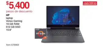 Costco HP laptop Victus Gaming 16GB RAM 512GB SSD 15.6" oferta
