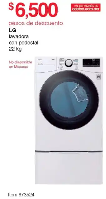 Costco LG lavadora con pedestal 22 kg oferta