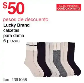 Costco Lucky Brand calcetas para dama 6 piezas oferta