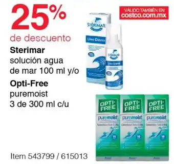 Sterimar solución agua de mar 100 ml y/o Opti-Free puremoist 3 de 300 ml c/u