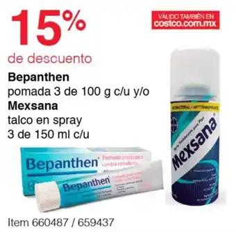 Bepanthen pomada 3 de 100 g c/u y/o Mexsana talco en spray 3 de 150 ml c/u