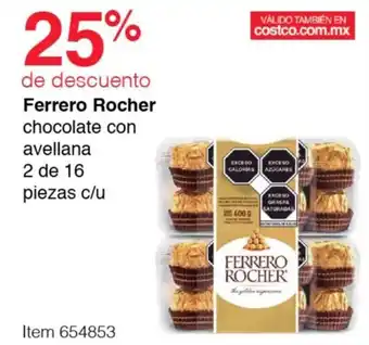 Ferrero Rocher chocolate con avellana 2 de 16 piezas c/u